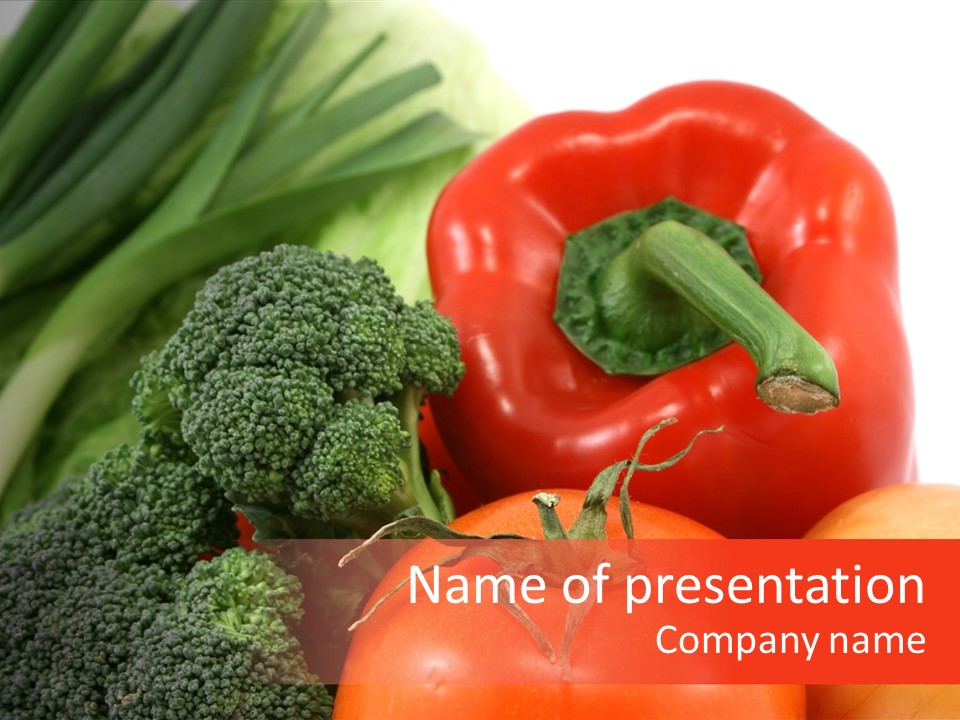 Fresh Vegetable On White Background PowerPoint Template