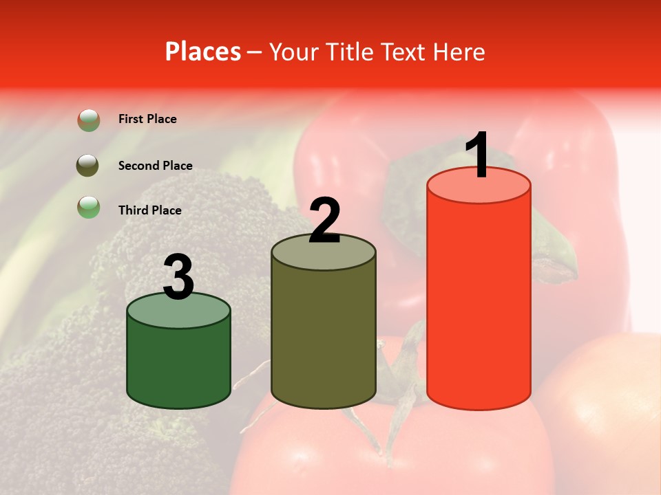 Fresh Vegetable On White Background PowerPoint Template