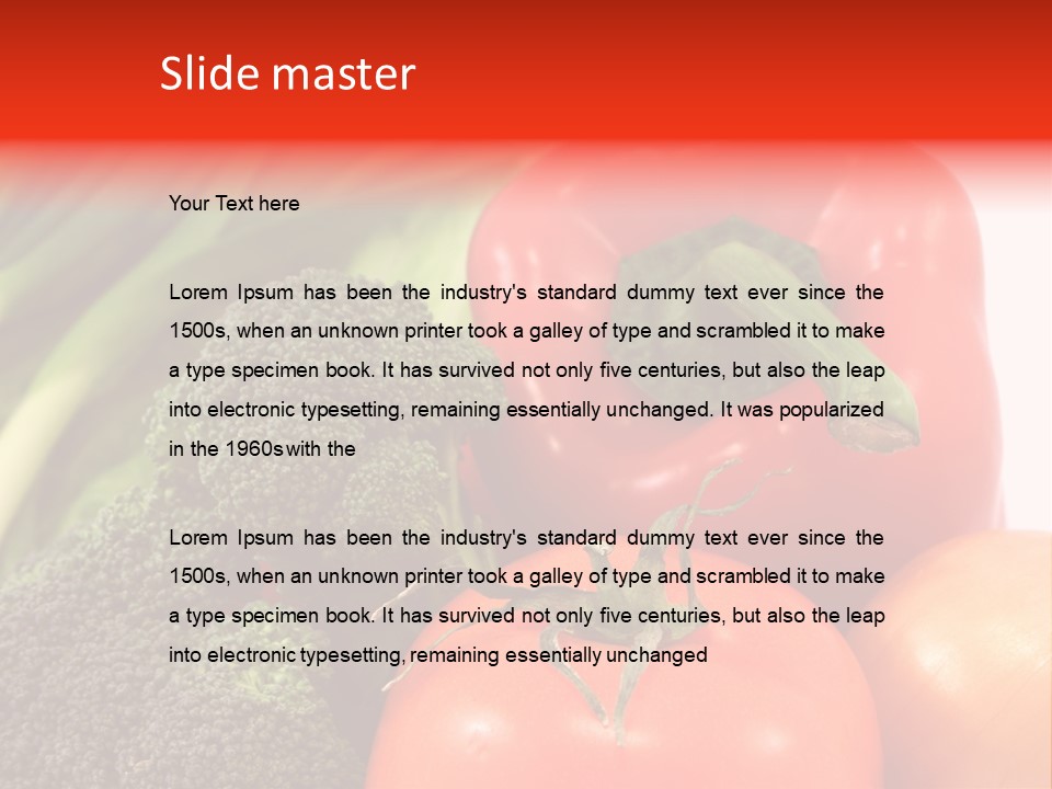 Fresh Vegetable On White Background PowerPoint Template