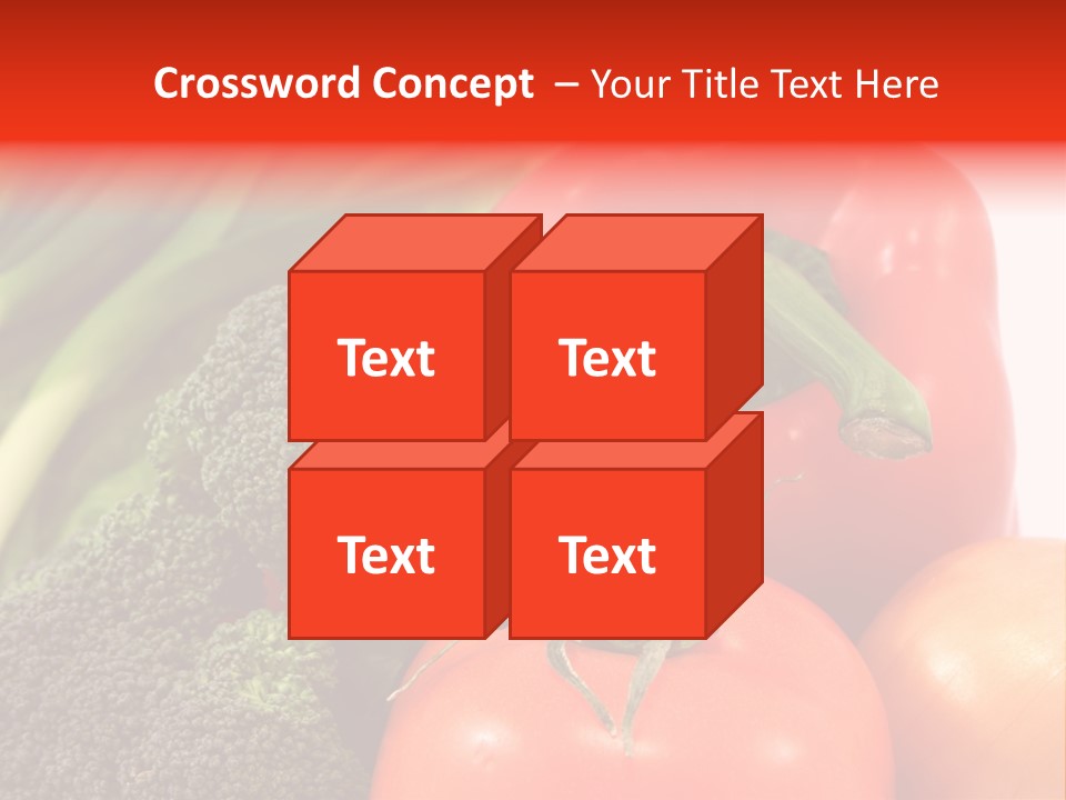 Fresh Vegetable On White Background PowerPoint Template