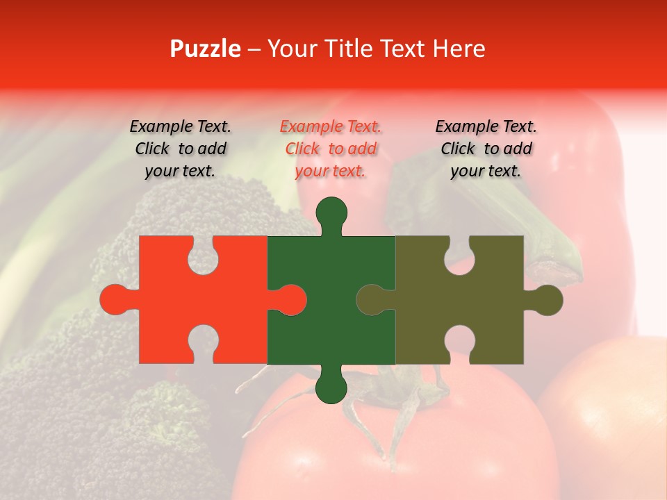 Fresh Vegetable On White Background PowerPoint Template