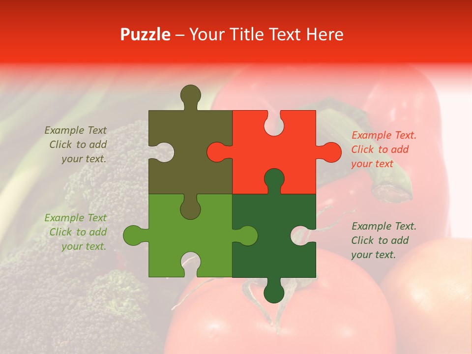 Fresh Vegetable On White Background PowerPoint Template