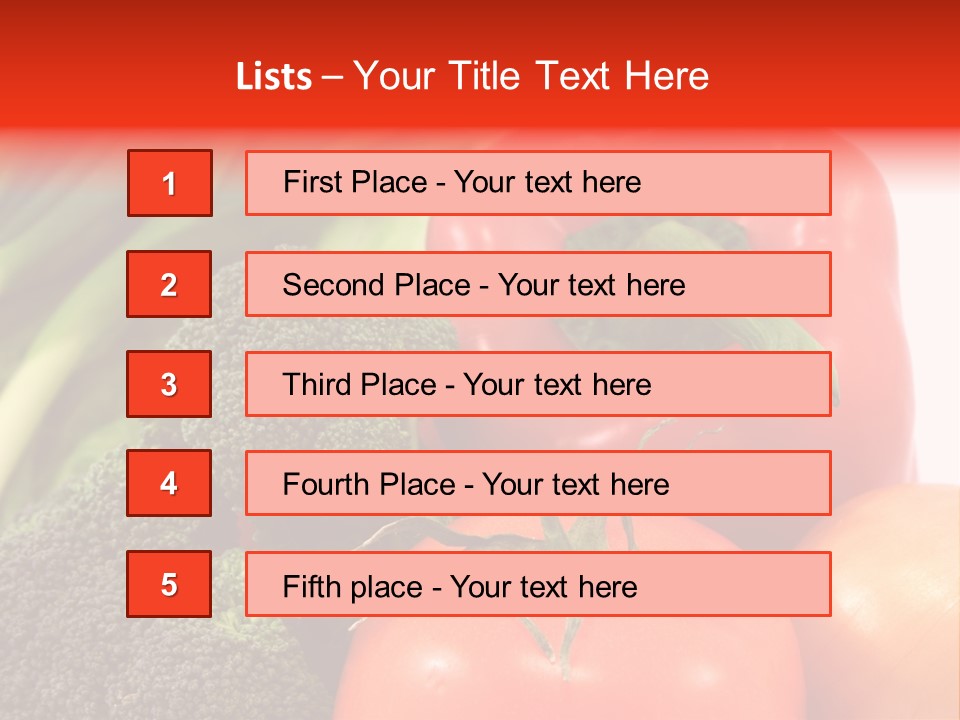 Fresh Vegetable On White Background PowerPoint Template