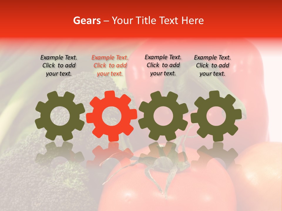 Fresh Vegetable On White Background PowerPoint Template