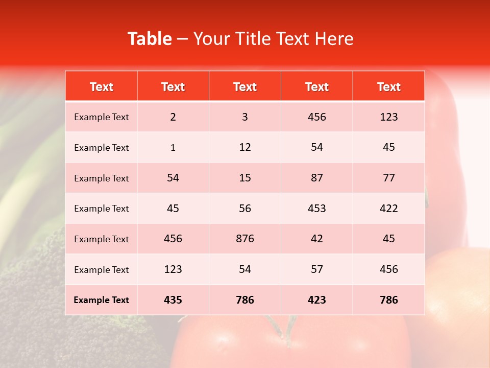 Fresh Vegetable On White Background PowerPoint Template