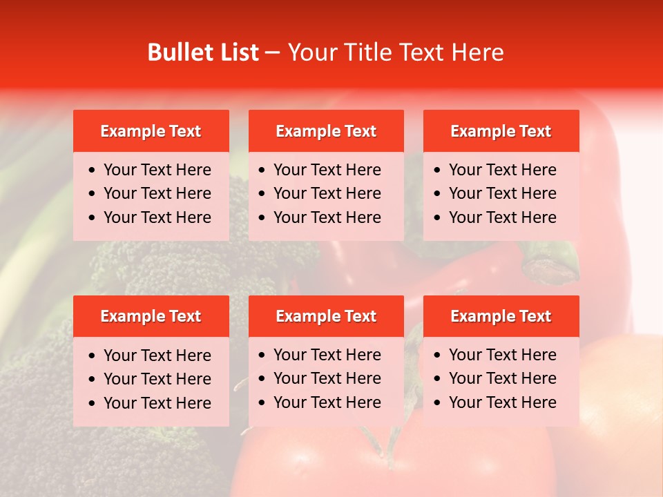 Fresh Vegetable On White Background PowerPoint Template