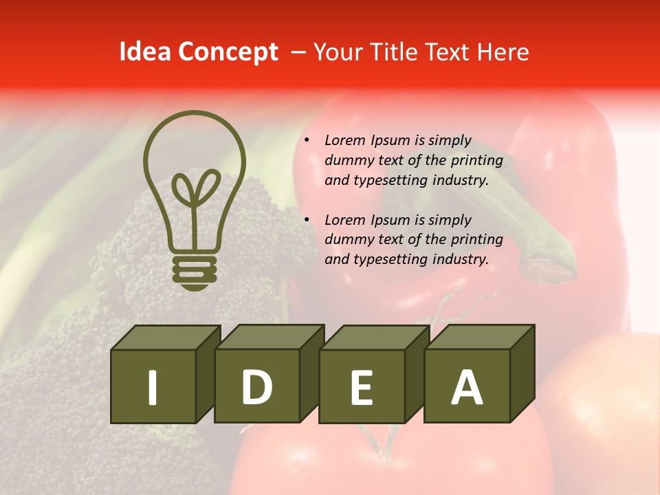 Fresh Vegetable On White Background PowerPoint Template