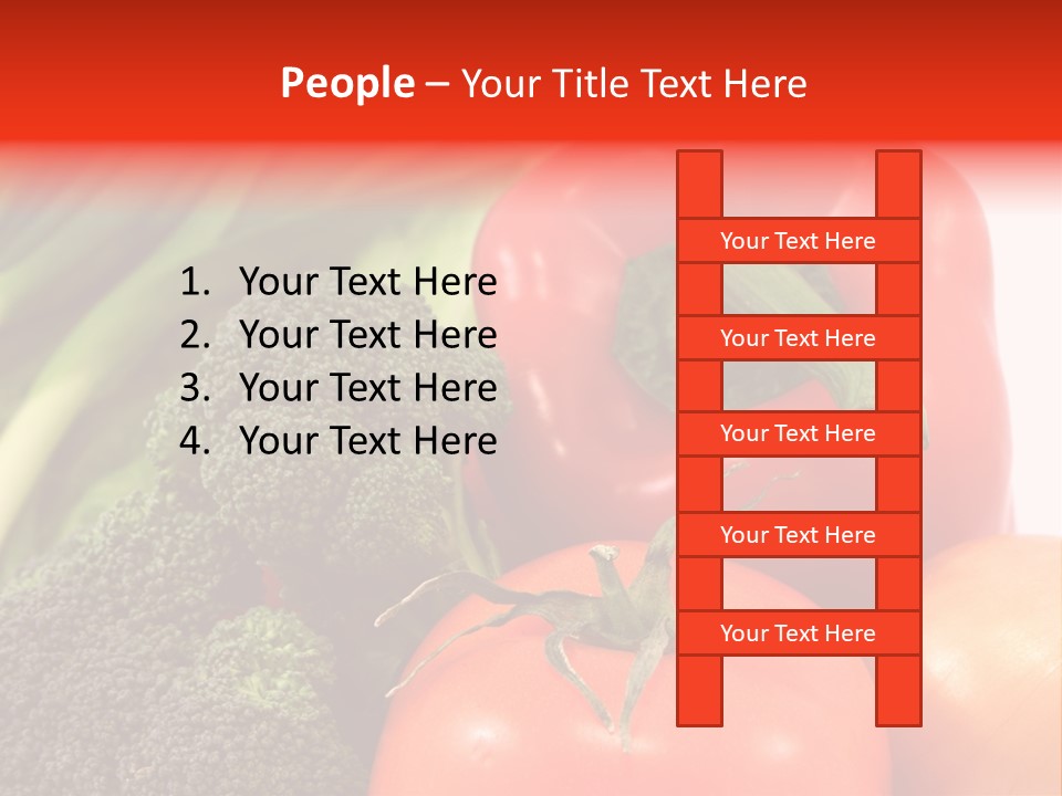 Fresh Vegetable On White Background PowerPoint Template