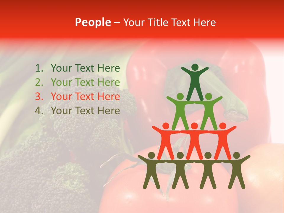 Fresh Vegetable On White Background PowerPoint Template