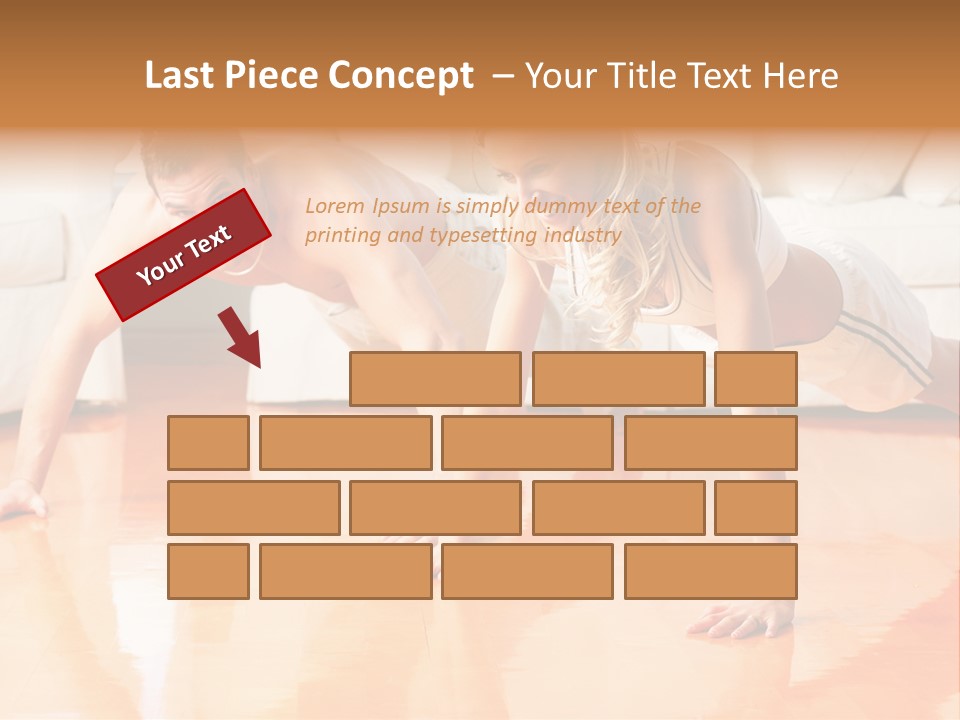 Young Man And Woman Woman Doing Exercise In The Sunny Room PowerPoint Template