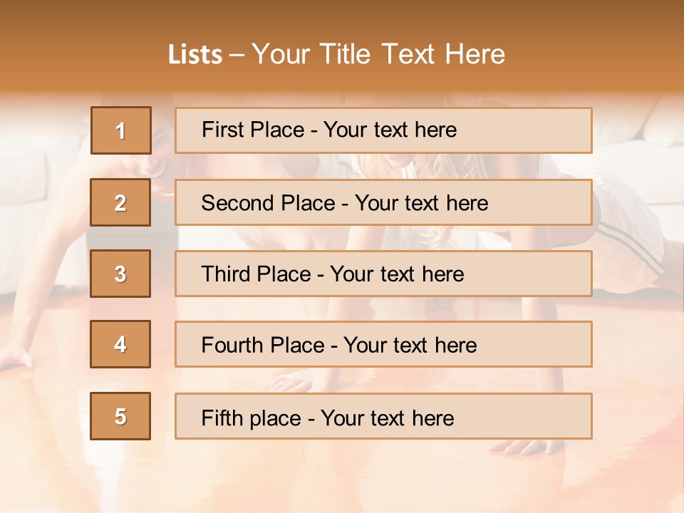 Young Man And Woman Woman Doing Exercise In The Sunny Room PowerPoint Template
