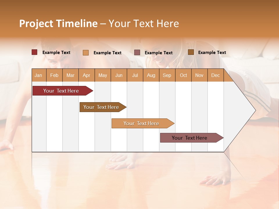 Young Man And Woman Woman Doing Exercise In The Sunny Room PowerPoint Template