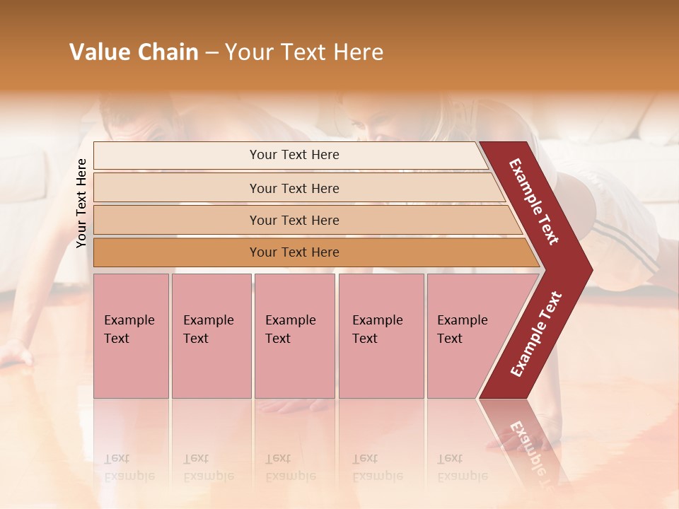 Young Man And Woman Woman Doing Exercise In The Sunny Room PowerPoint Template