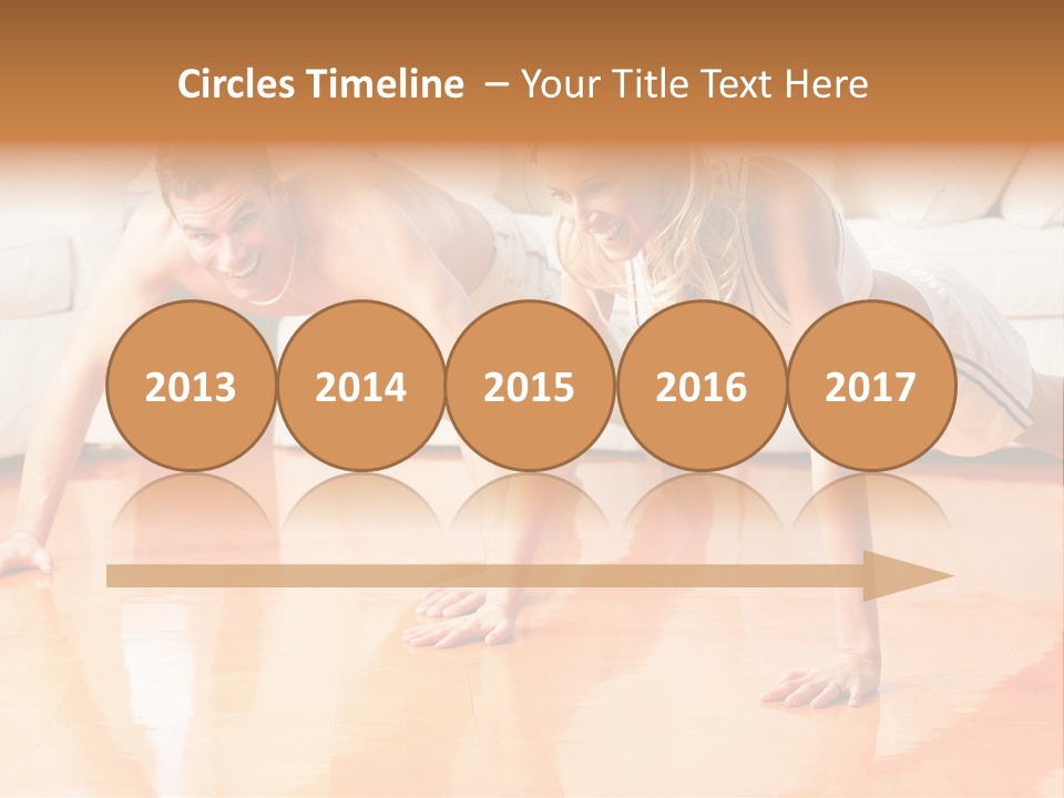 Young Man And Woman Woman Doing Exercise In The Sunny Room PowerPoint Template