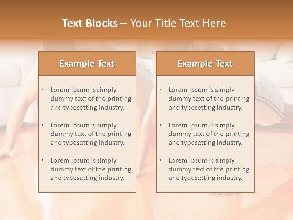 Young Man And Woman Woman Doing Exercise In The Sunny Room PowerPoint Template