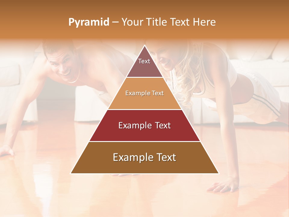 Young Man And Woman Woman Doing Exercise In The Sunny Room PowerPoint Template