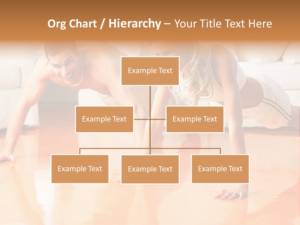 Young Man And Woman Woman Doing Exercise In The Sunny Room PowerPoint Template