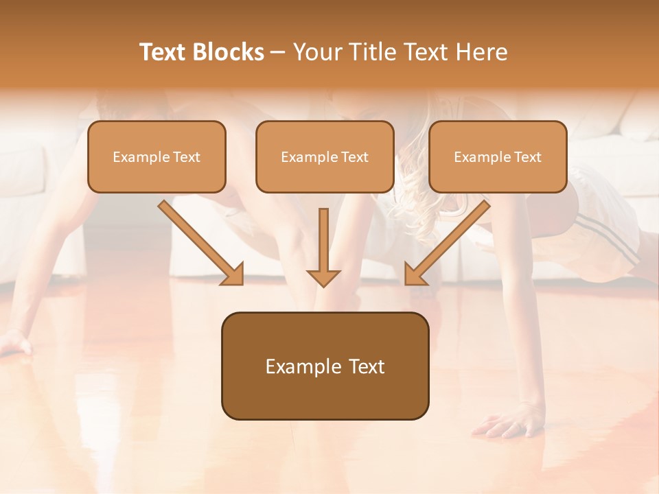Young Man And Woman Woman Doing Exercise In The Sunny Room PowerPoint Template