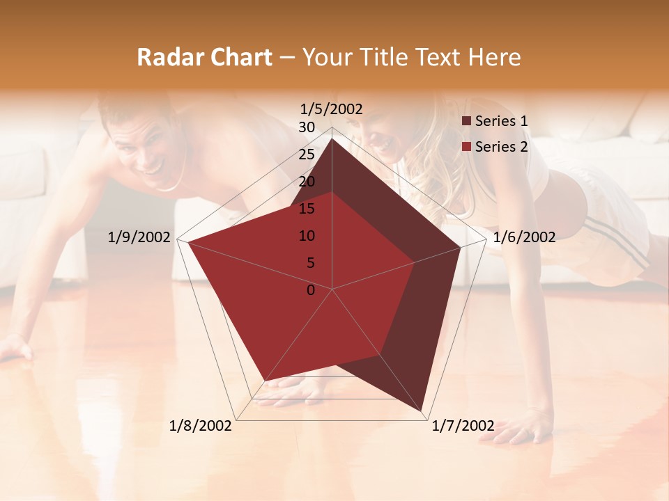 Young Man And Woman Woman Doing Exercise In The Sunny Room PowerPoint Template