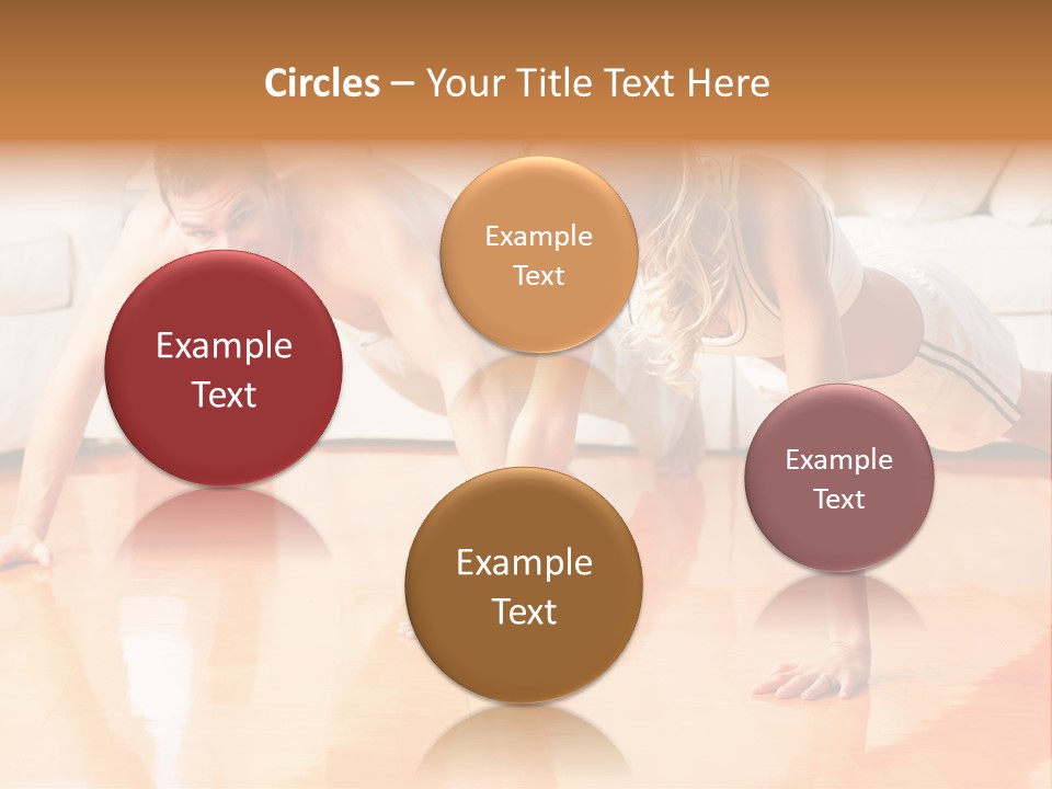 Young Man And Woman Woman Doing Exercise In The Sunny Room PowerPoint Template