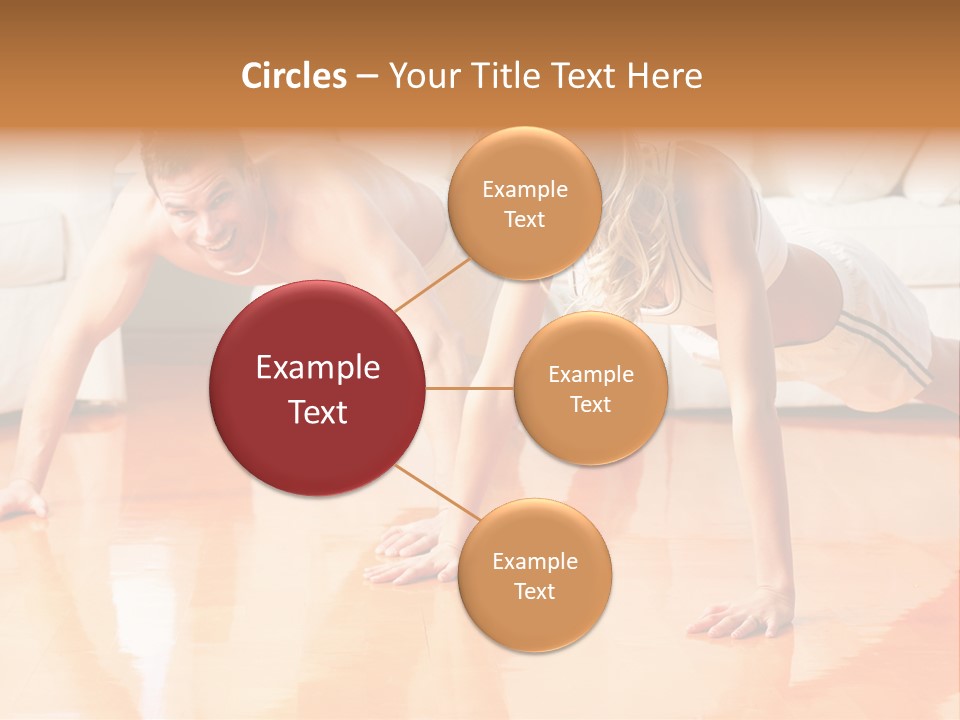 Young Man And Woman Woman Doing Exercise In The Sunny Room PowerPoint Template