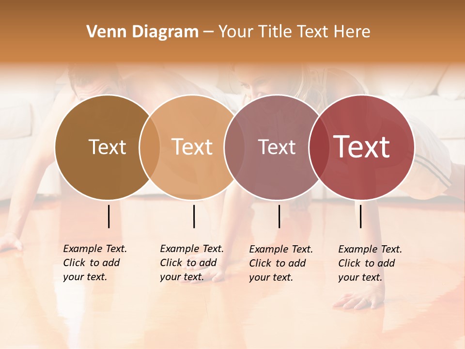 Young Man And Woman Woman Doing Exercise In The Sunny Room PowerPoint Template