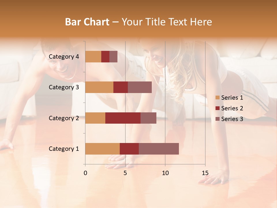 Young Man And Woman Woman Doing Exercise In The Sunny Room PowerPoint Template