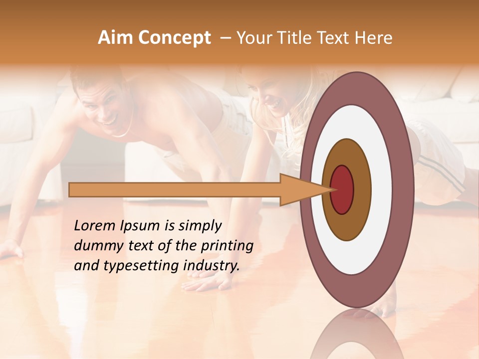 Young Man And Woman Woman Doing Exercise In The Sunny Room PowerPoint Template