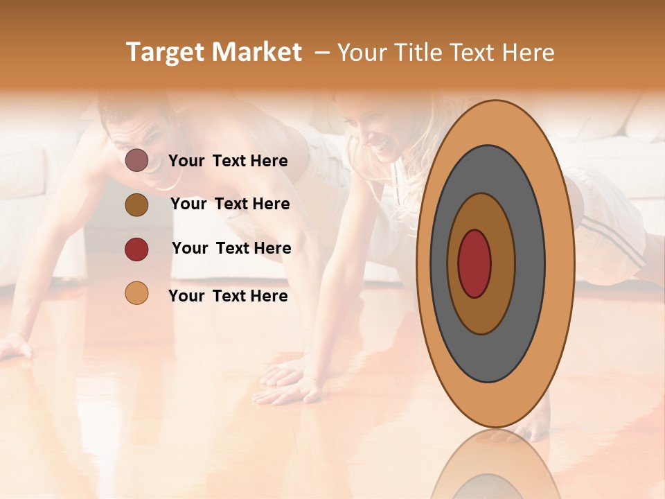 Young Man And Woman Woman Doing Exercise In The Sunny Room PowerPoint Template