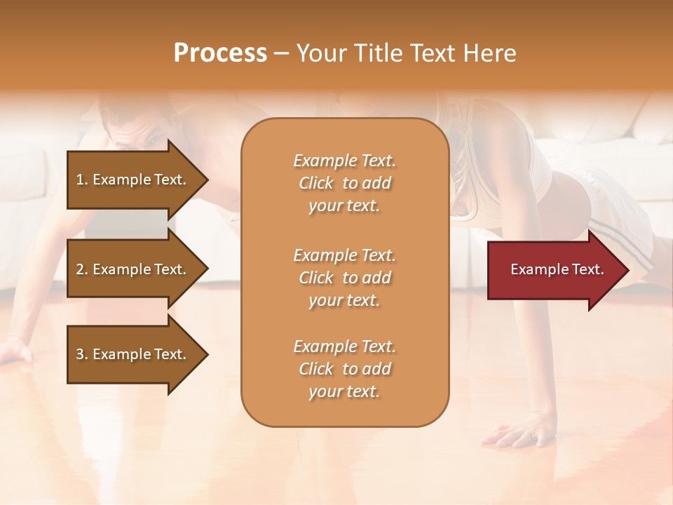 Young Man And Woman Woman Doing Exercise In The Sunny Room PowerPoint Template