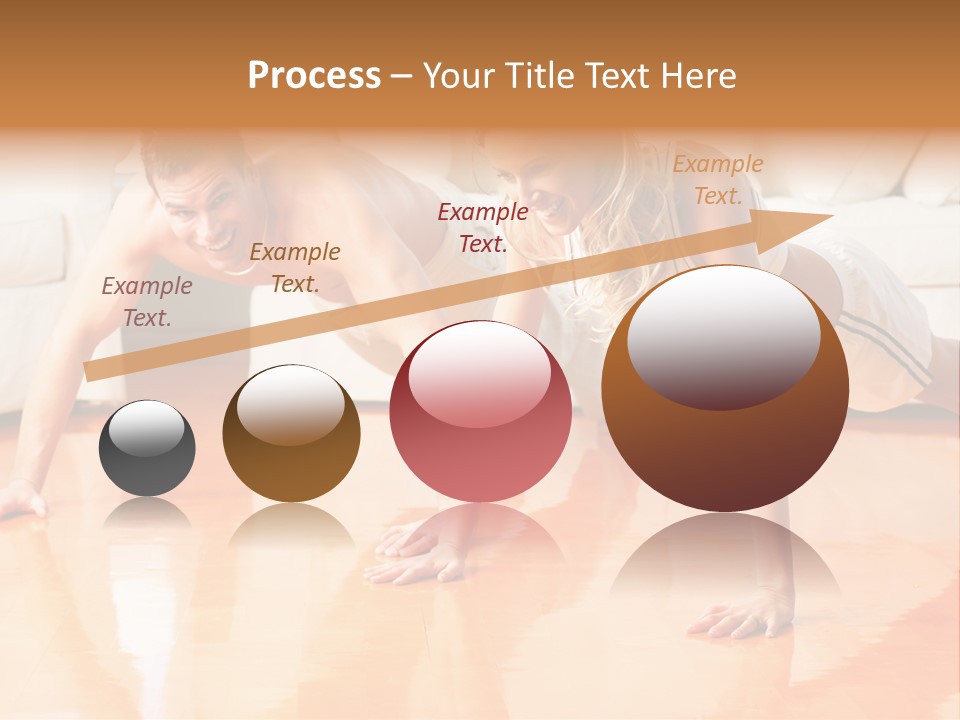 Young Man And Woman Woman Doing Exercise In The Sunny Room PowerPoint Template