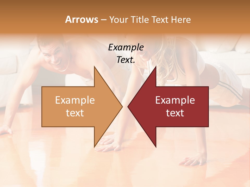 Young Man And Woman Woman Doing Exercise In The Sunny Room PowerPoint Template