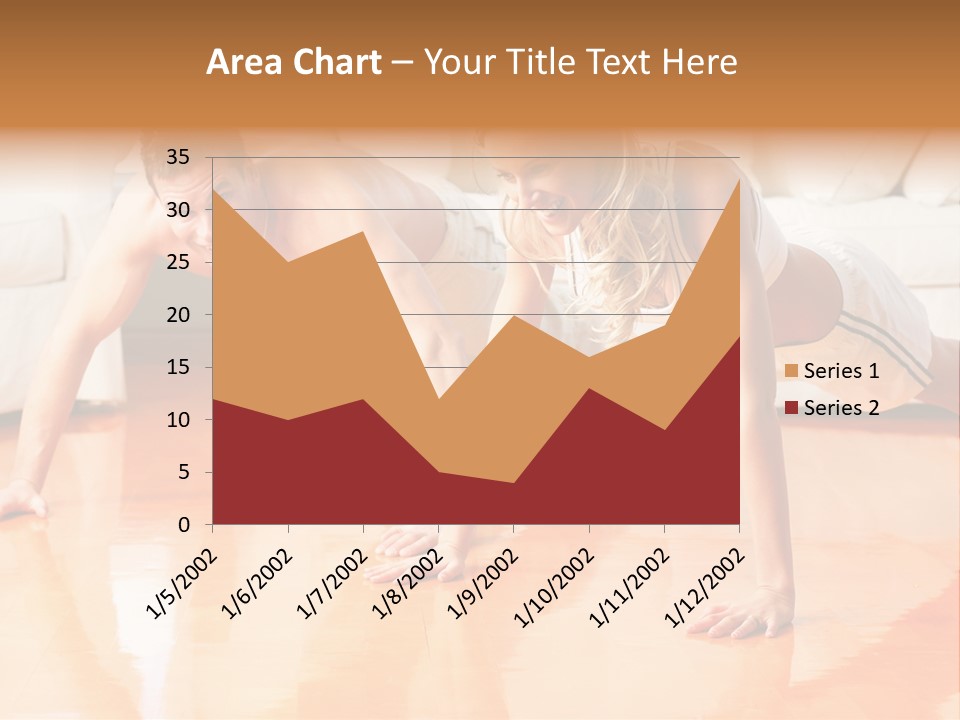 Young Man And Woman Woman Doing Exercise In The Sunny Room PowerPoint Template