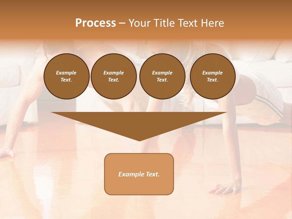 Young Man And Woman Woman Doing Exercise In The Sunny Room PowerPoint Template