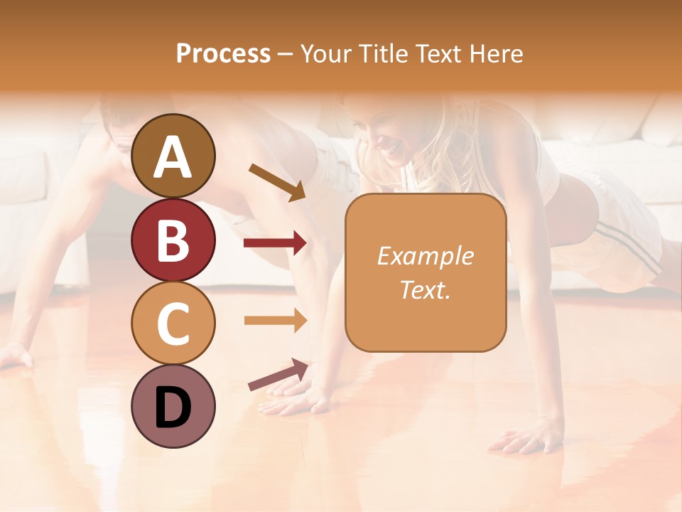 Young Man And Woman Woman Doing Exercise In The Sunny Room PowerPoint Template