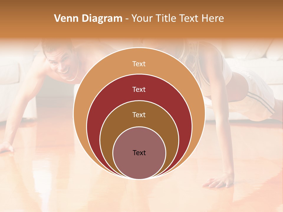 Young Man And Woman Woman Doing Exercise In The Sunny Room PowerPoint Template