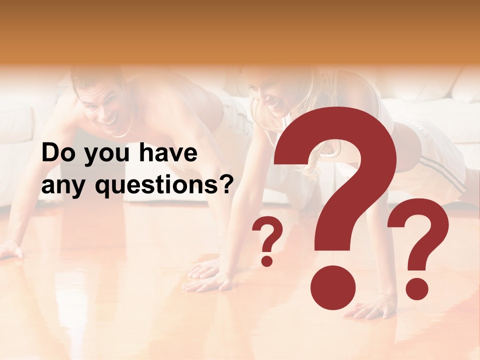 Young Man And Woman Woman Doing Exercise In The Sunny Room PowerPoint Template