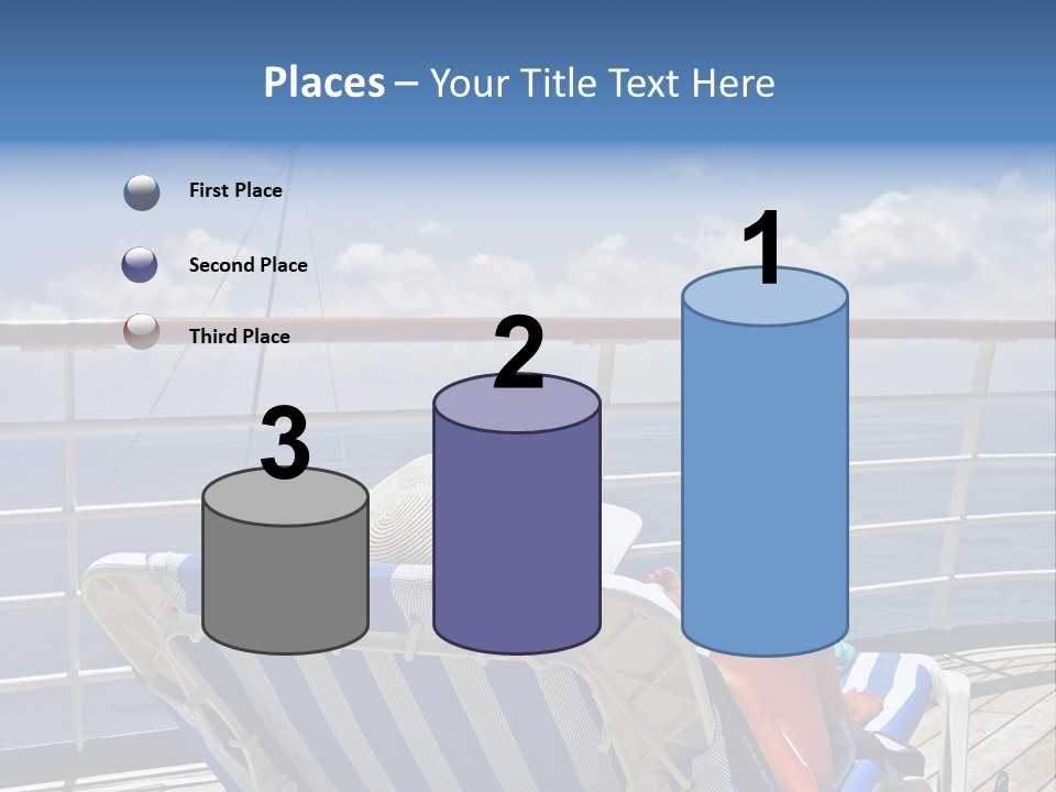 A Woman Sits On The Upper Deck Of A Cruise Ship And Overlooks The Ocean PowerPoint Template