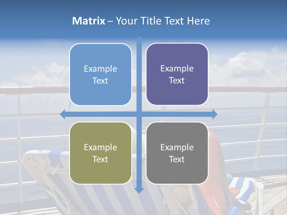 A Woman Sits On The Upper Deck Of A Cruise Ship And Overlooks The Ocean PowerPoint Template