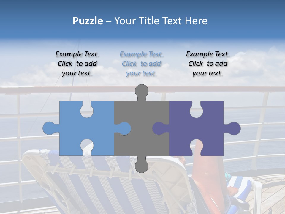 A Woman Sits On The Upper Deck Of A Cruise Ship And Overlooks The Ocean PowerPoint Template