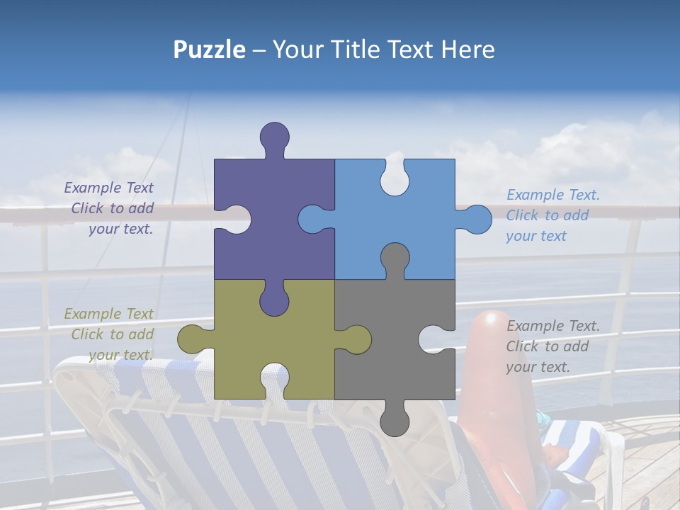 A Woman Sits On The Upper Deck Of A Cruise Ship And Overlooks The Ocean PowerPoint Template