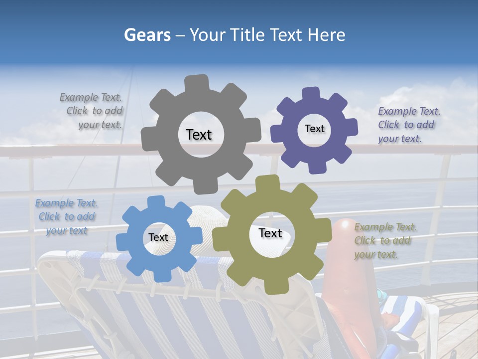 A Woman Sits On The Upper Deck Of A Cruise Ship And Overlooks The Ocean PowerPoint Template