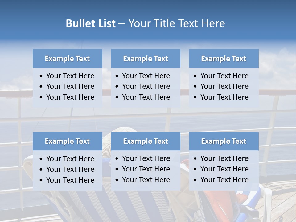 A Woman Sits On The Upper Deck Of A Cruise Ship And Overlooks The Ocean PowerPoint Template