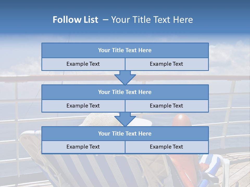 A Woman Sits On The Upper Deck Of A Cruise Ship And Overlooks The Ocean PowerPoint Template