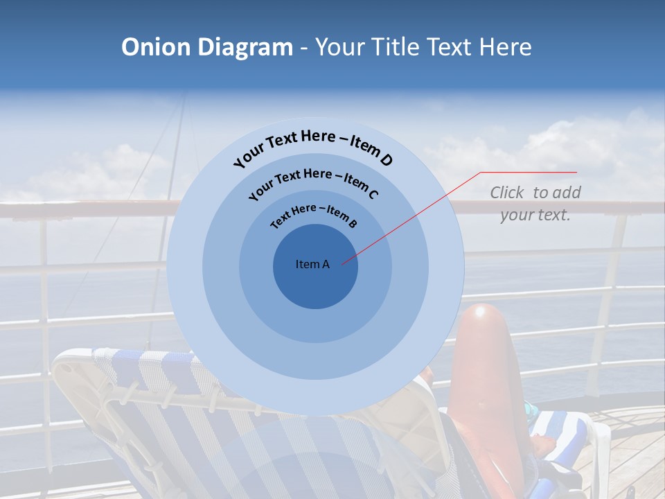 A Woman Sits On The Upper Deck Of A Cruise Ship And Overlooks The Ocean PowerPoint Template