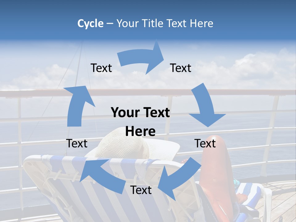 A Woman Sits On The Upper Deck Of A Cruise Ship And Overlooks The Ocean PowerPoint Template