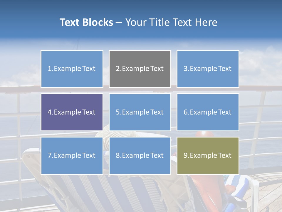A Woman Sits On The Upper Deck Of A Cruise Ship And Overlooks The Ocean PowerPoint Template