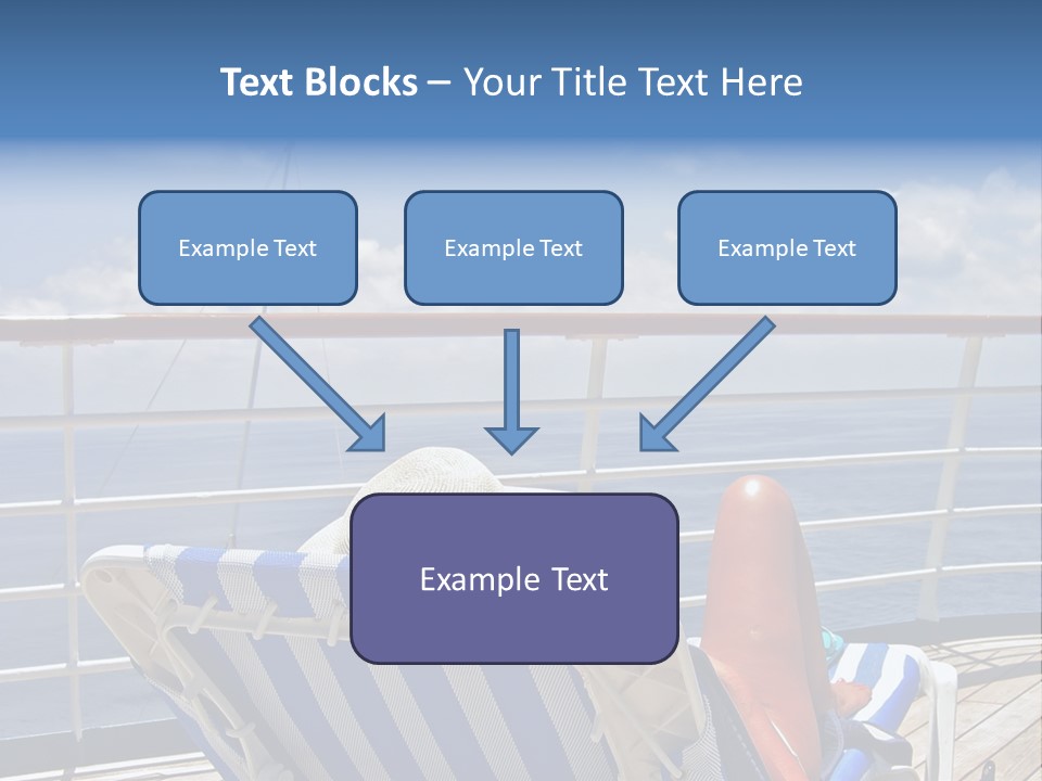 A Woman Sits On The Upper Deck Of A Cruise Ship And Overlooks The Ocean PowerPoint Template