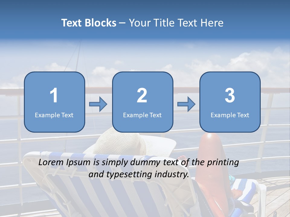 A Woman Sits On The Upper Deck Of A Cruise Ship And Overlooks The Ocean PowerPoint Template
