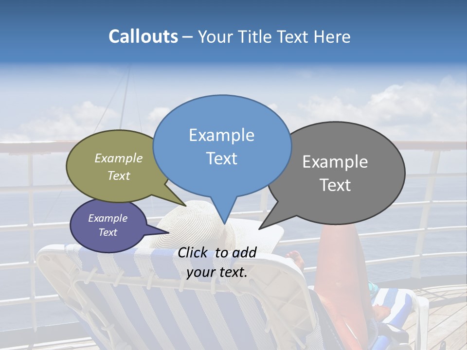 A Woman Sits On The Upper Deck Of A Cruise Ship And Overlooks The Ocean PowerPoint Template